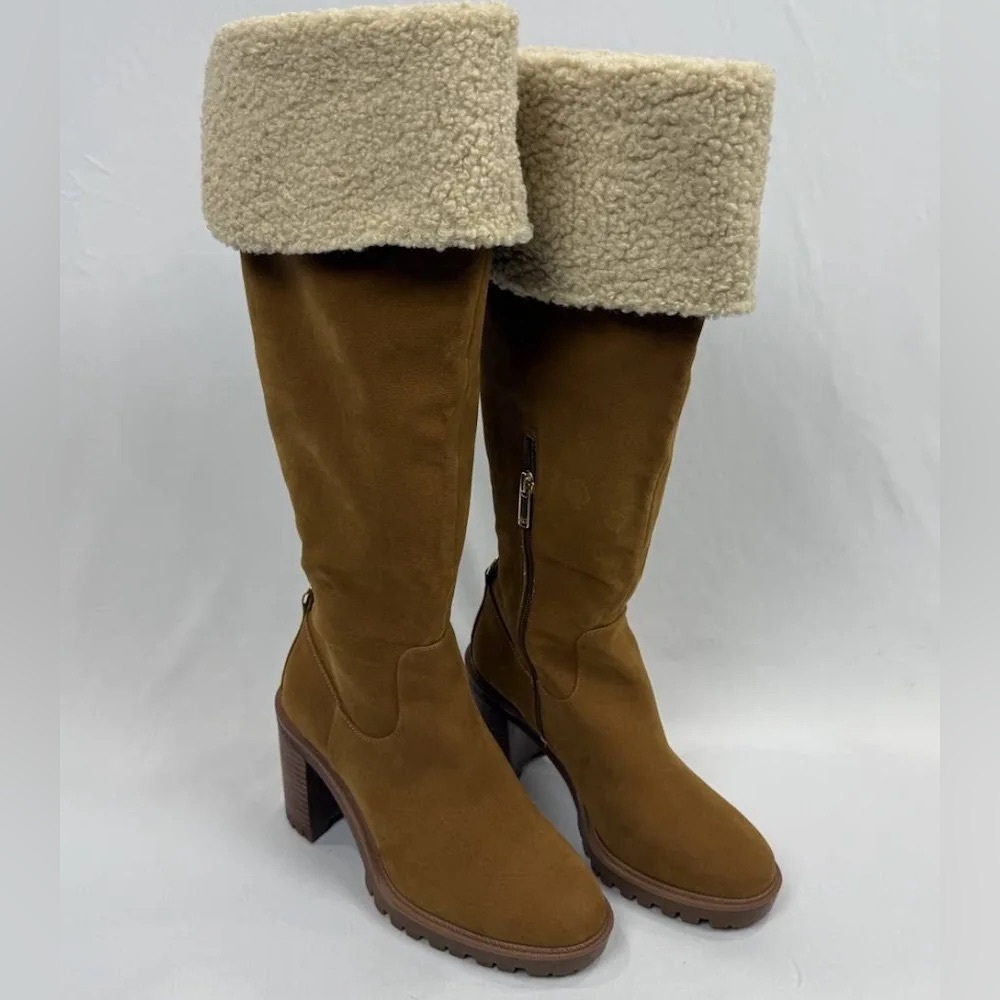 Brown Women's Tall Zip Boots - Stylish Winter Fashion - EUC sz10M
